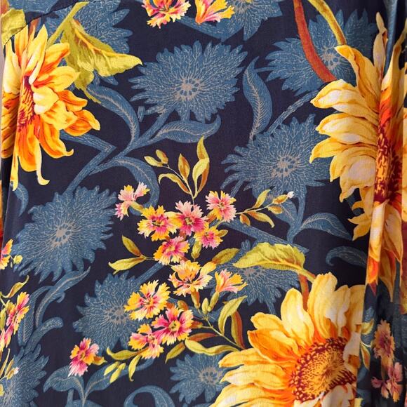 Sandro Paris Matti Floral-Print Silk Midi Dress Bow Shoulder Size EU 36, US 4 - Picture 8 of 11